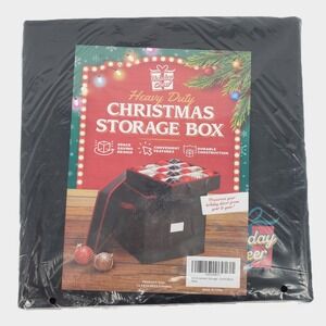 Holiday Cheer Heavy Duty Christmas Ornament Storage Box 64 Count Black Red New‎